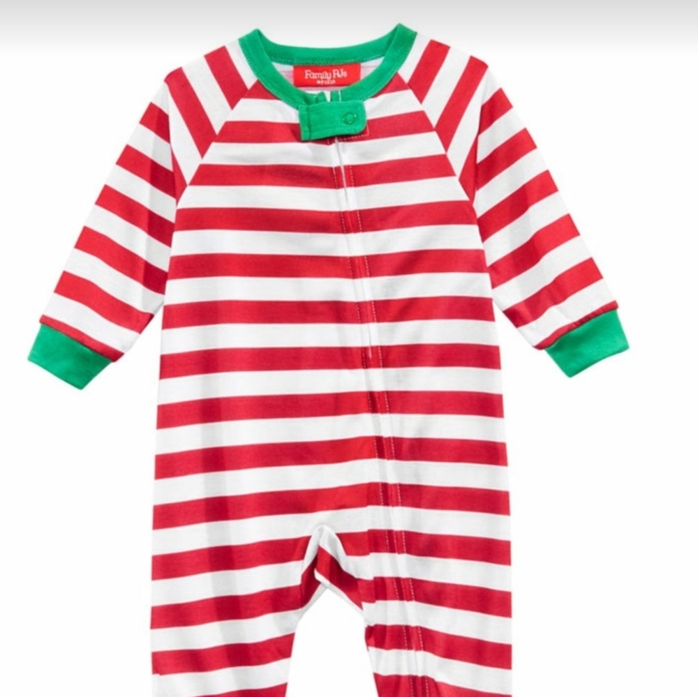 Infant Holiday Stripe Footed Pajamas